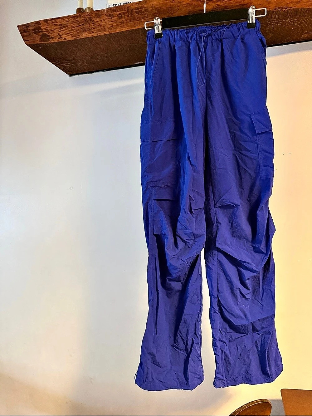 Y2K Love Tree Blue Cargo Track Pants Size Small Like New